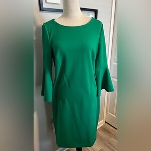 Calvin Klein Kelly Green 3/4 Flutter Sleeve Dress